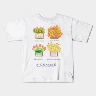 Four Crassula succulents Kids T-Shirt